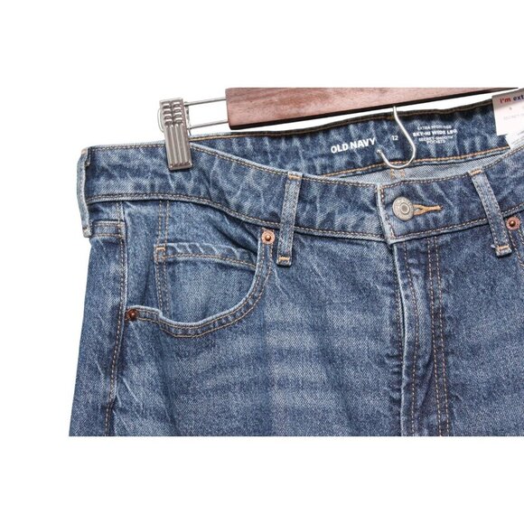 NWT Old Navy Jeans Size 12 Extra High Rise Sky Hi Wide Leg Denim Preppy Boho - Picture 5 of 14